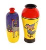 Giraffe Gallore (Set Of 2) Multicolour Terracotta Floor Vase