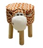 Giraffe Fabric Kids Stool in Brown Colour
