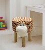 Giraffe Fabric Kids Stool in Brown Colour