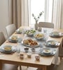 Gismon Blue & Grey Glass Dinner Set (Pack of 33)