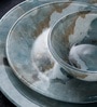 Gismon Blue & Grey Glass Dinner Set (Pack of 33)