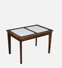 Gistel Sheesham Wood 4 Seater Dining Set In Scratch Resistant Provincial Teak Finish With Marble Top