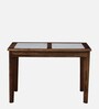 Gistel Sheesham Wood 4 Seater Dining Set In Scratch Resistant Provincial Teak Finish With Marble Top