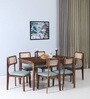 Gistel Sheesham Wood 6 Seater Dining Set In Scratch Resistant Provincial Teak Finish