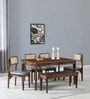 Gistel Sheesham Wood 6 Seater Dining Set In Scratch Resistant Provincial Teak Finish With Bench
