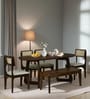 Gistel Sheesham Wood 6 Seater Dining Set With Bench In Scratch Resistant Provincial Teak Finish