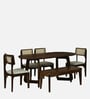 Gistel Sheesham Wood 6 Seater Dining Set With Bench In Scratch Resistant Provincial Teak Finish