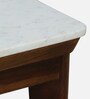 Gistel Sheesham Wood Coffe Table In Scratch Resistant Provincial Teak Finish With Marble Top And Shelf