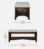 Gistel Sheesham Wood Coffe Table In Scratch Resistant Provincial Teak Finish With Marble Top And Shelf