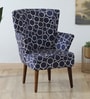 Mantra Fabric Wing Chair In Blue Colour