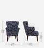 Mantra Fabric Wing Chair In Blue Colour