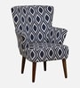 Mantra Fabric Wing Chair In White & Blue Colour