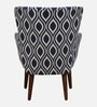 Mantra Fabric Wing Chair In White & Blue Colour