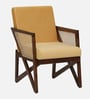 Dusk Suede Velvet Fabric Arm Chair In Yellow Colour