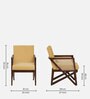 Dusk Suede Velvet Fabric Arm Chair In Yellow Colour