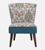 Aura Suede Velvet Fabric Arm Chair In Green and Multi Colour