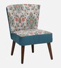 Aura Suede Velvet Fabric Arm Chair In Green and Multi Colour