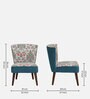 Aura Suede Velvet Fabric Arm Chair In Green and Multi Colour