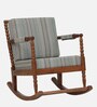 Poise Sheesham Wood Rocking Chair In Moss Green Colour
