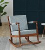 Poise Sheesham Wood Rocking Chair In Blue Colour