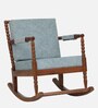 Poise Sheesham Wood Rocking Chair In Blue Colour