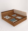 Giza Queen Size Bed in Teak Finish with Box Storage