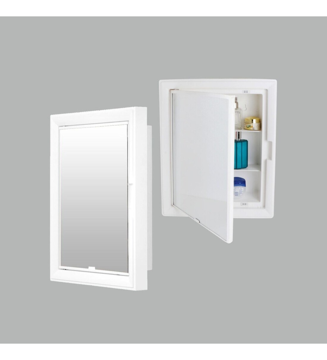 Buy Glam Plastic Bathroom Cabinet with Mirror White at 77% OFF by Cipla ...