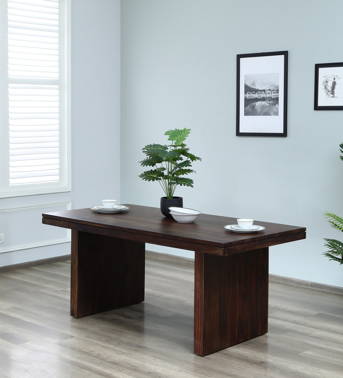 Buy Manacor Sheesham Wood 6 Seater Dining Table In Provincial Teak