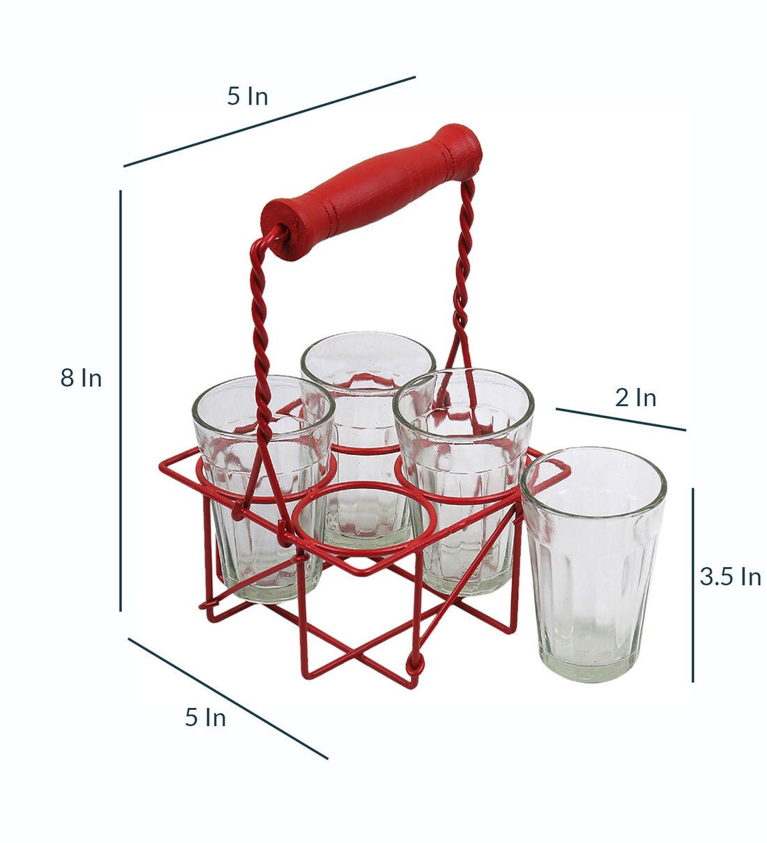 Buy Glass 100 ML Tea Cups Set of 4 by VarEesha Online Cups & Saucers