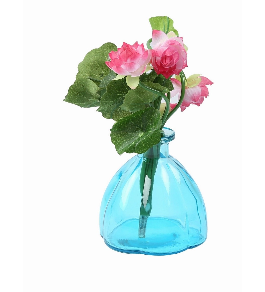 Buy Glass Blue Flower Vase by Aapno Rajasthan Online Eclectic Vases