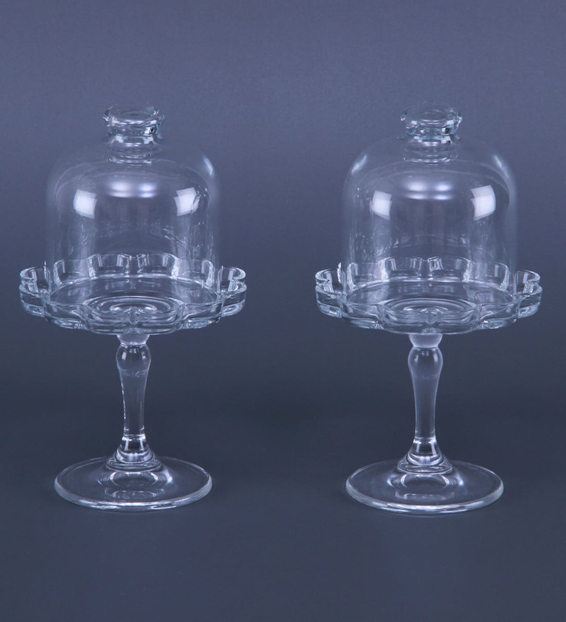 Buy Glass Round Dessert Stand Set of 2 by Pasabahce Online Dinner