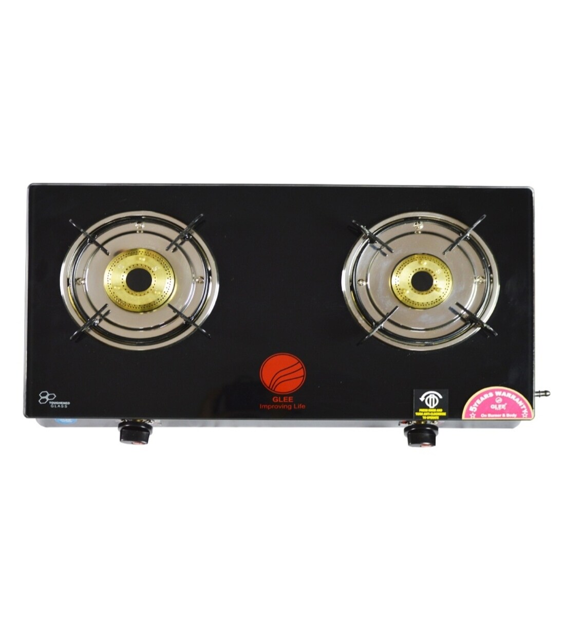 Buy Glee 2 Brass Burners Manual Glass Gas Stove (Model No GLN2BR