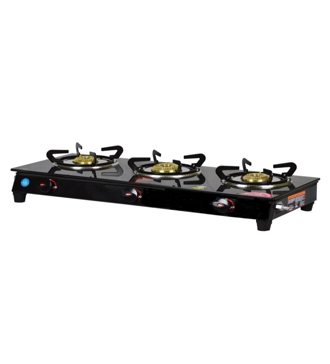 Buy Glee Black Finish 3 Burner Nano Glass Manual Gas Stove Online Gas