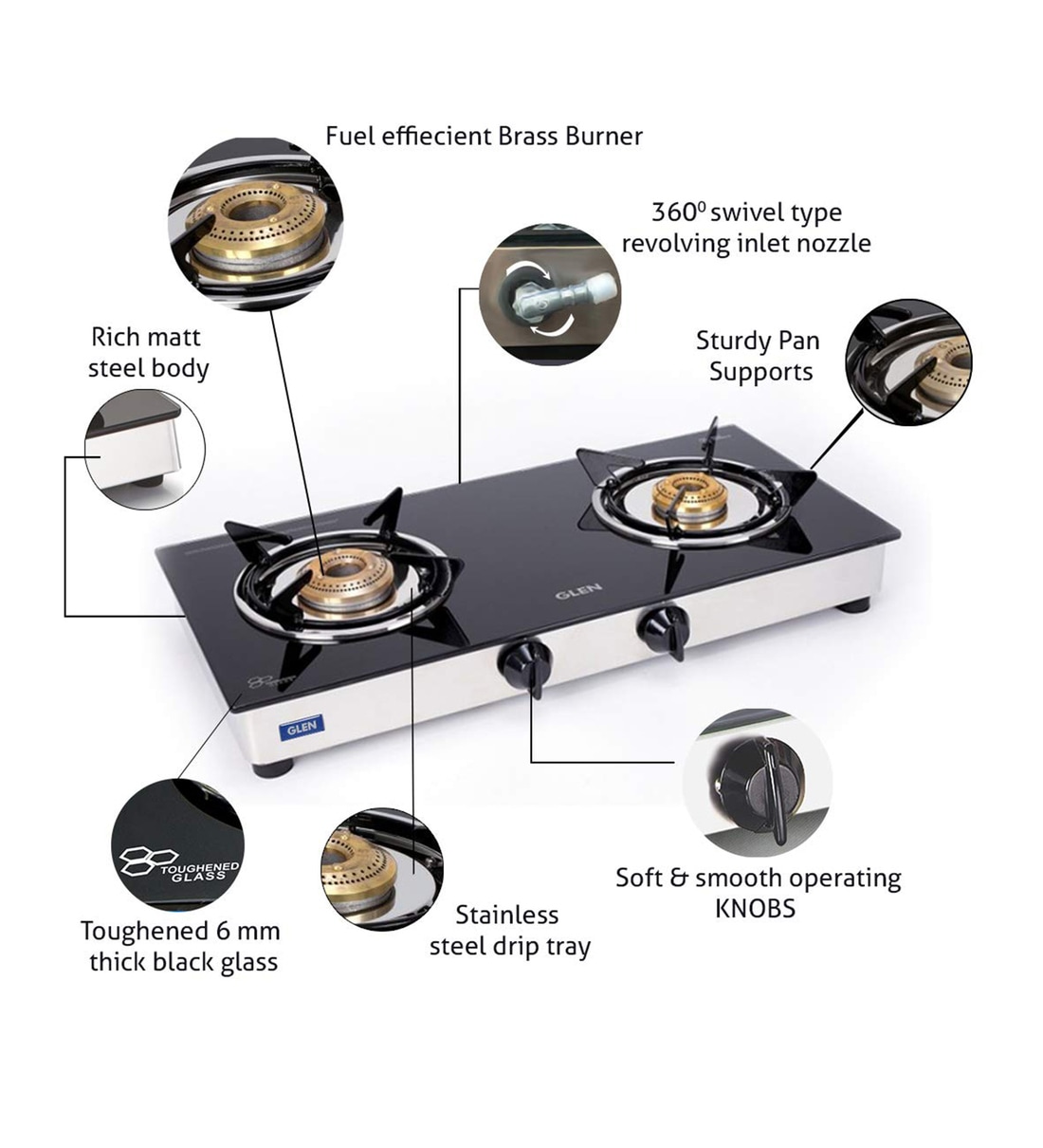 Buy Glen Isi Lpg Burner Gas Stove Gt Junior Brass Burners Online Gas Stoves Gas