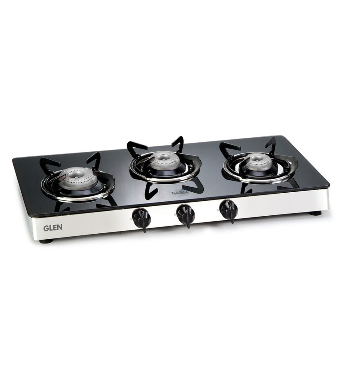 Buy Glen 3 Aluminium Burners Manual Glass Gas Stove (Model No