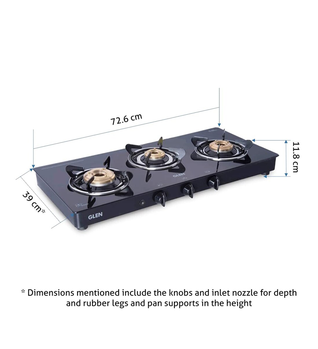 Buy Glen Gt Burner Gas Stove With Brass Burner In Black Colour