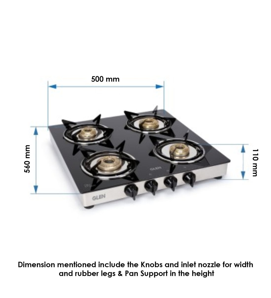 Buy Glen 4 Brass Burners Manual Glass Gas Stove (Model No CT1040GTJUBB
