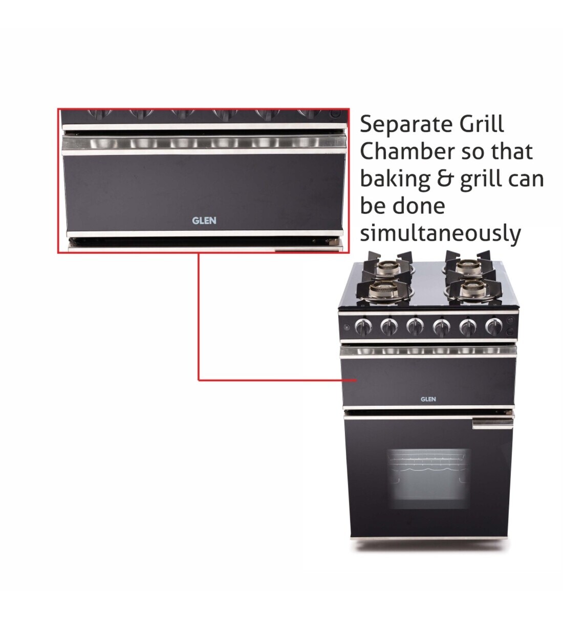 Buy Glen LPG Cooking Gas Range 2014 DB AI with 4 Double Ring Burner