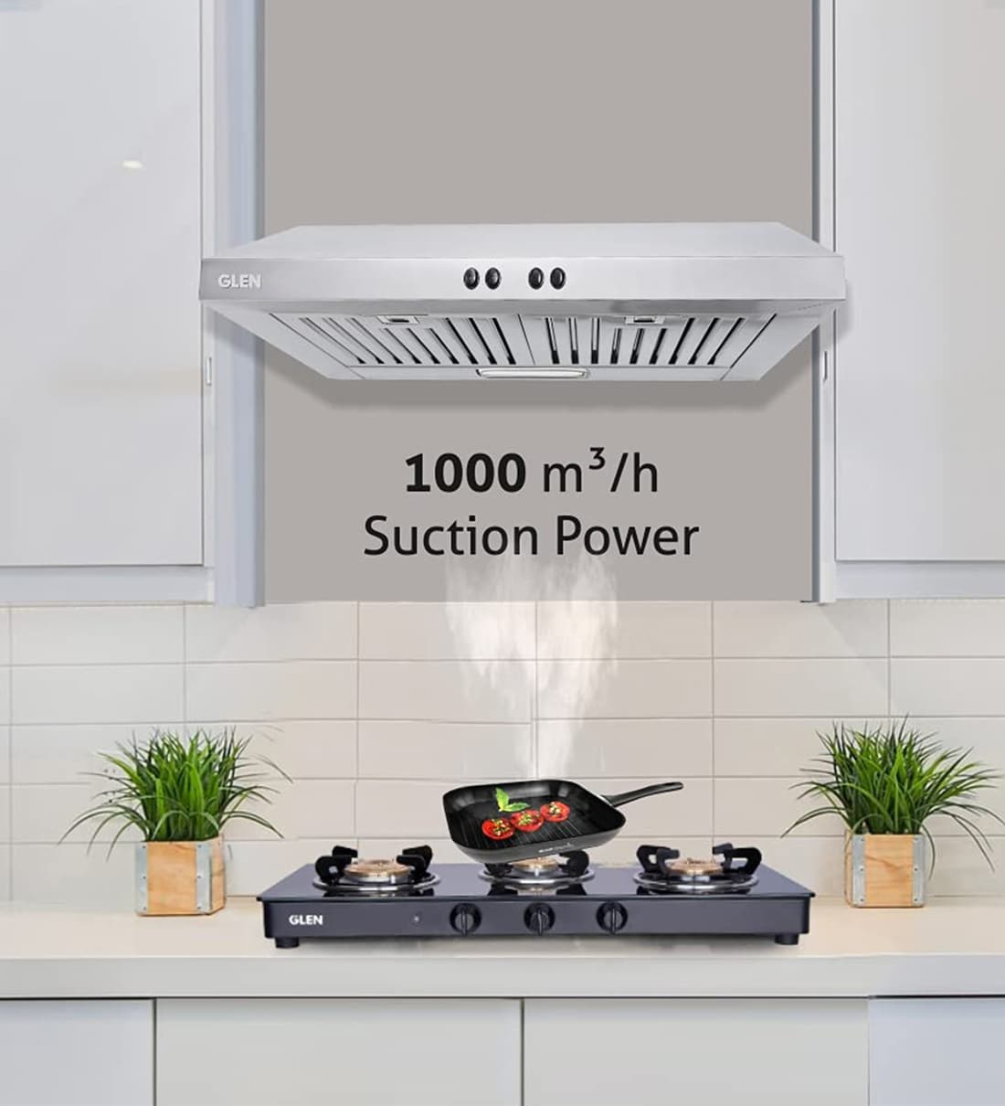 Buy Glen 6000SS 60cm 1000 M3/H Straight Line Kitchen Chimney Junior