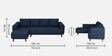 Gladiator Boucle Fabric LHS 6 Seater Sectional Sofa In Ink Blue Colour