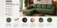 Gladiator Boucle Fabric LHS 6 Seater Sectional Sofa In Sage Brush Colour