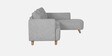 Gladiator Boucle Fabric LHS 6 Seater Sectional Sofa In Silver fluff Colour