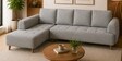 Gladiator Boucle Fabric LHS 6 Seater Sectional Sofa In Silver fluff Colour