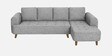 Gladiator Boucle Fabric LHS 6 Seater Sectional Sofa In Silver fluff Colour