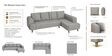 Gladiator Boucle Fabric LHS 6 Seater Sectional Sofa In Silver fluff Colour