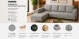 Gladiator Boucle Fabric LHS 6 Seater Sectional Sofa In Silver fluff Colour
