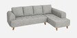 Gladiator Boucle Fabric LHS 6 Seater Sectional Sofa In Silver fluff Colour