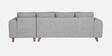 Gladiator Boucle Fabric LHS 6 Seater Sectional Sofa In Silver fluff Colour