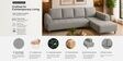 Gladiator Boucle Fabric LHS 6 Seater Sectional Sofa In Silver fluff Colour