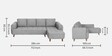 Gladiator Boucle Fabric LHS 6 Seater Sectional Sofa In Silver fluff Colour